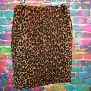 Talbots Fuzzy Leopard Animal Print Pencil Skirt 4